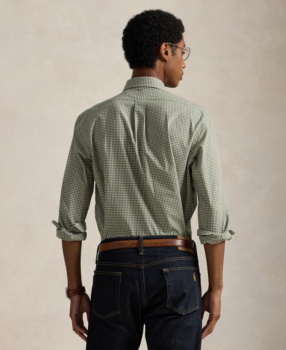 Men's Classic-Fit Plaid Stretch Poplin Shirt