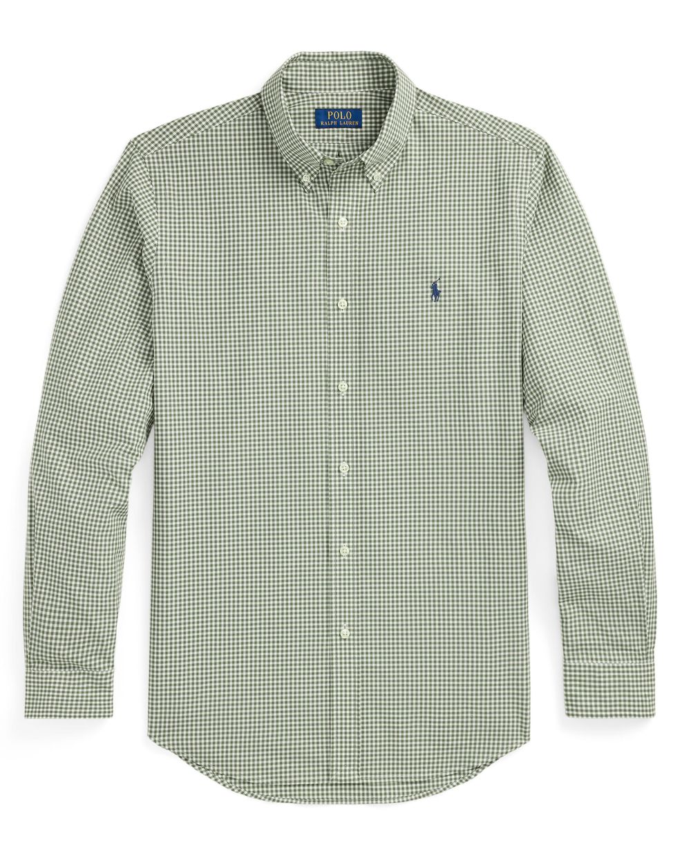 Men's Classic-Fit Plaid Stretch Poplin Shirt