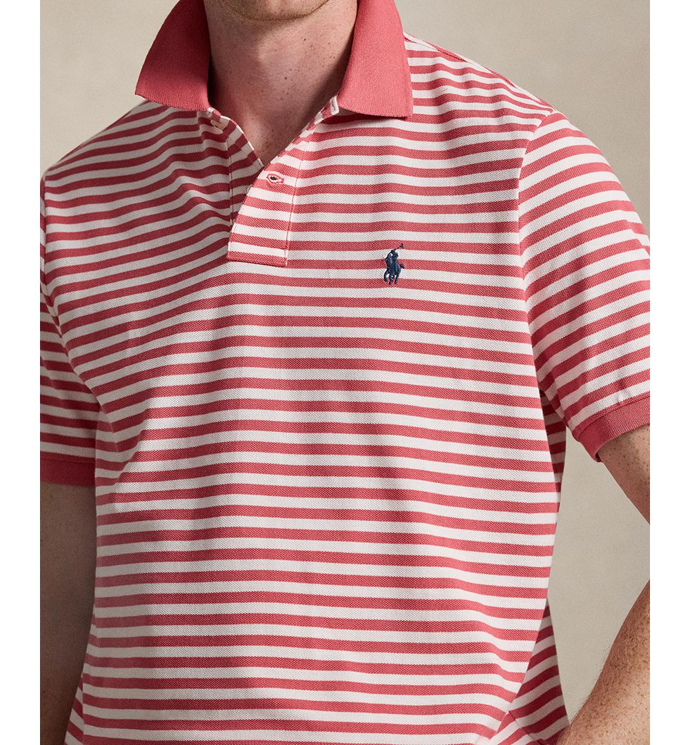 Men's Striped Mesh Polo Shirt