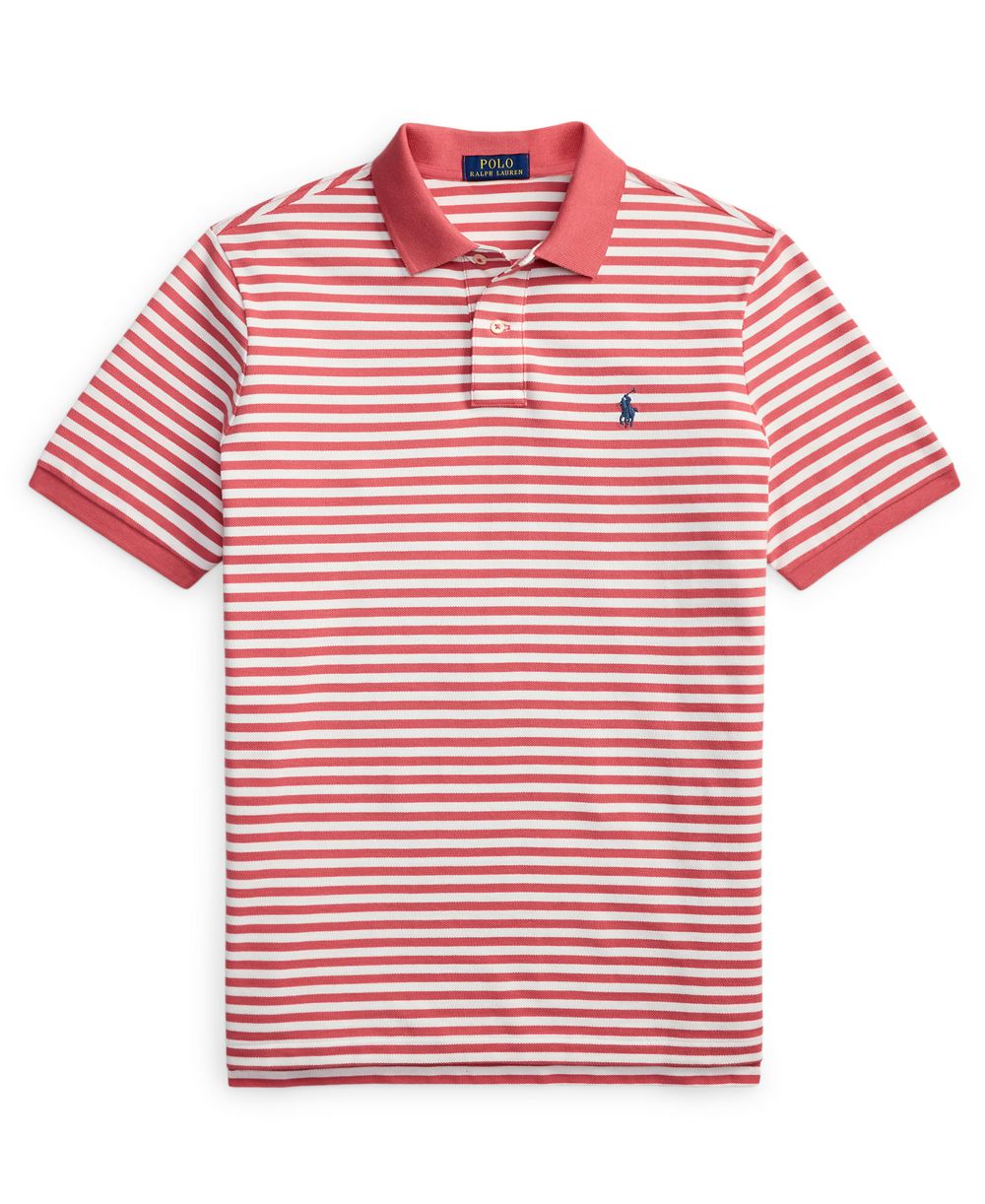 Men's Striped Mesh Polo Shirt