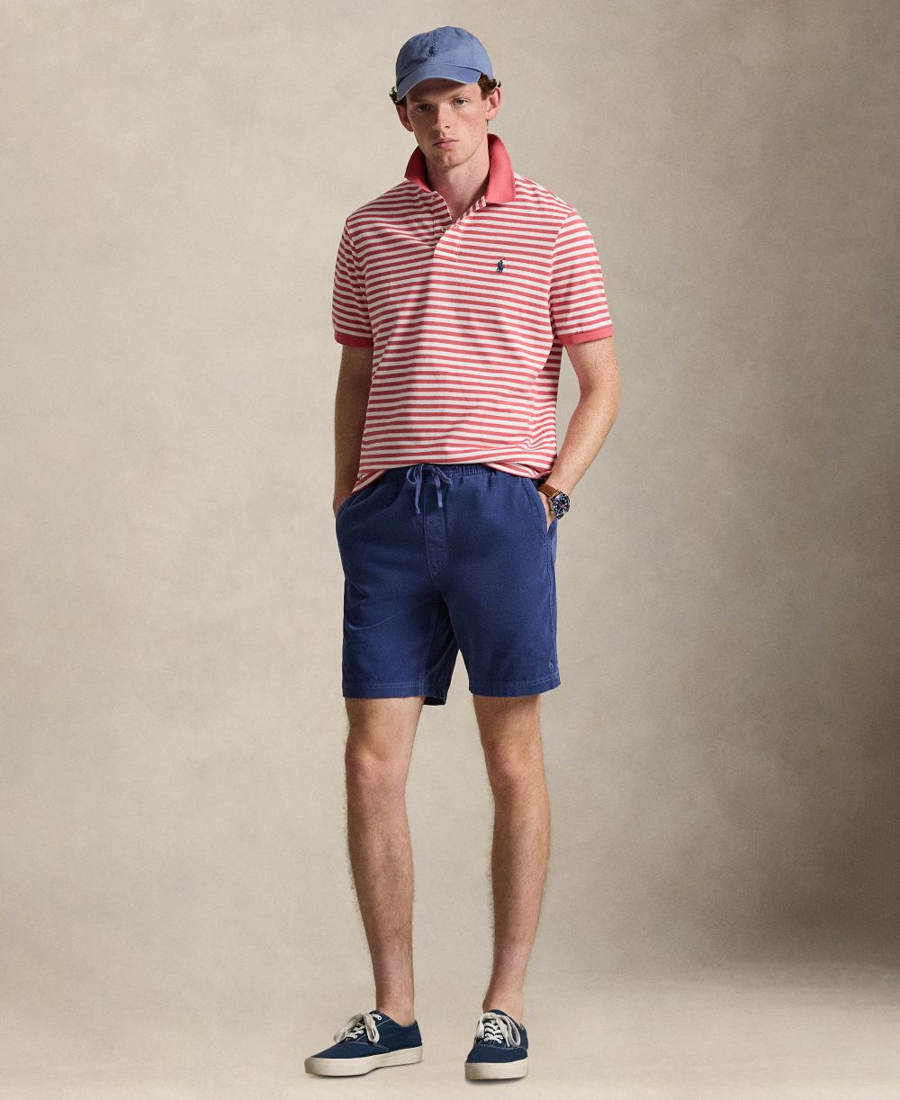 Men's Striped Mesh Polo Shirt