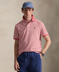 Men's Striped Mesh Polo Shirt