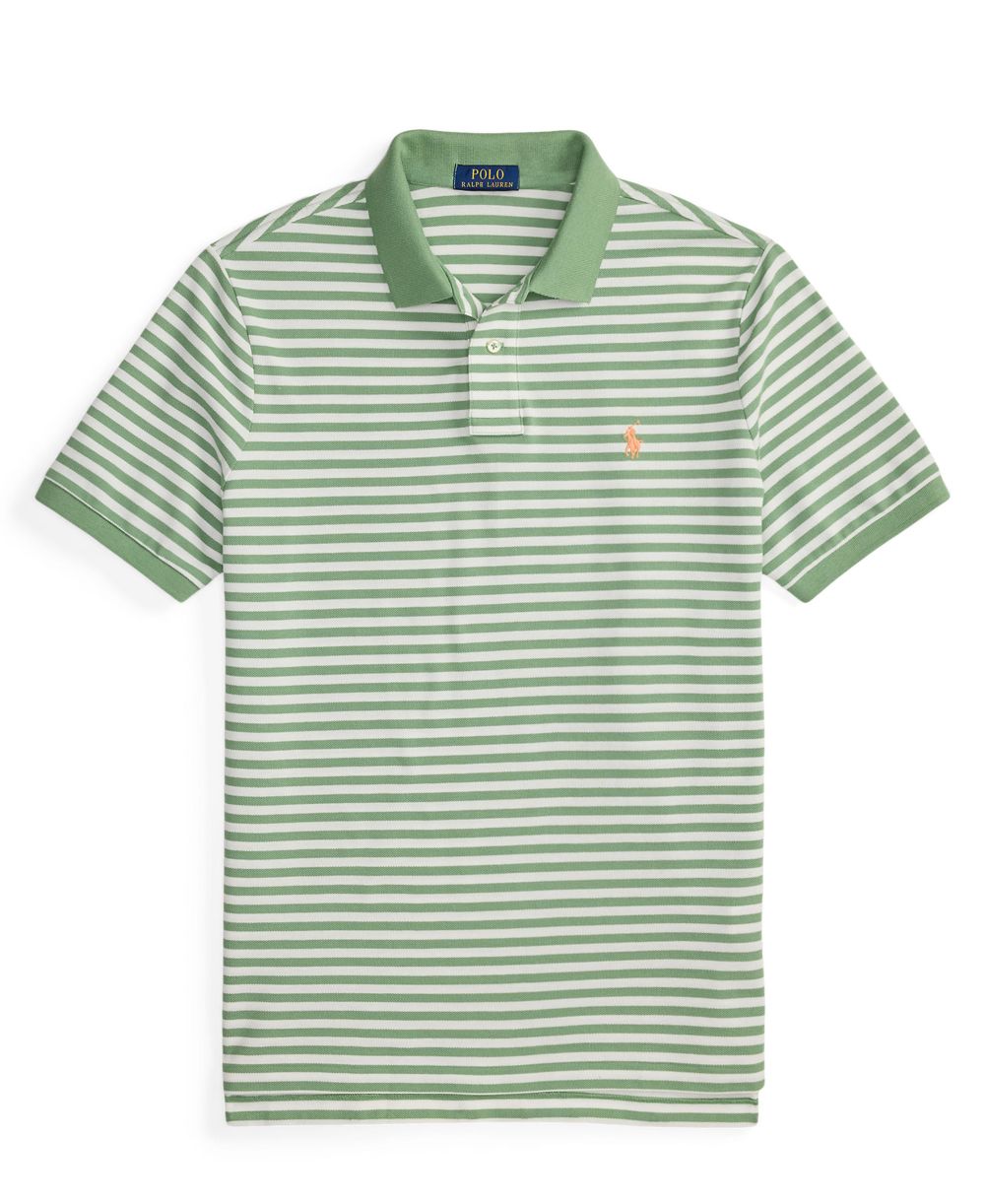 Men's Striped Mesh Polo Shirt
