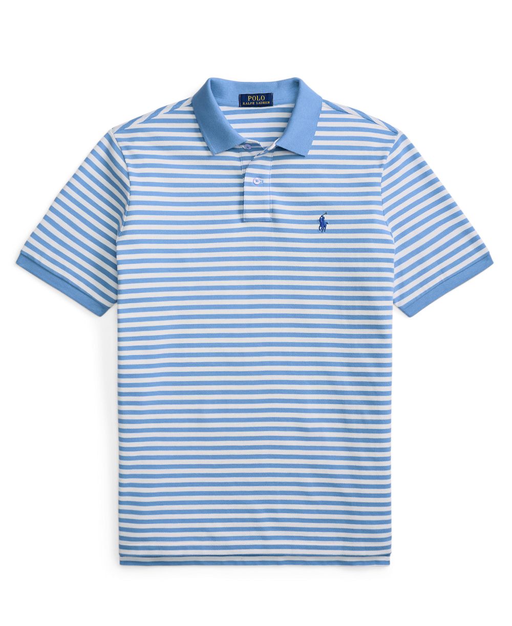 Men's Striped Mesh Polo Shirt