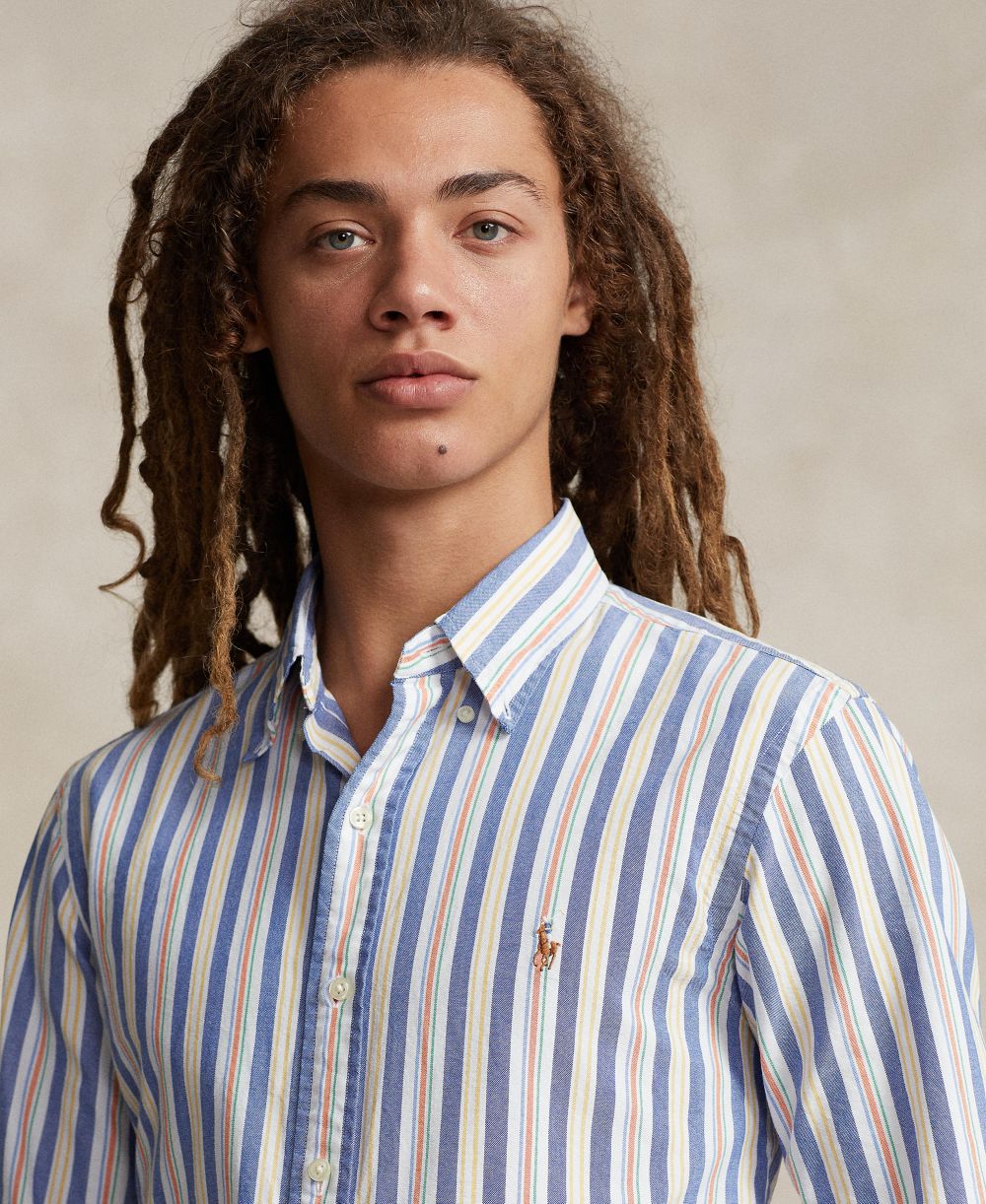 Men's Custom-Fit Striped Oxford Shirt