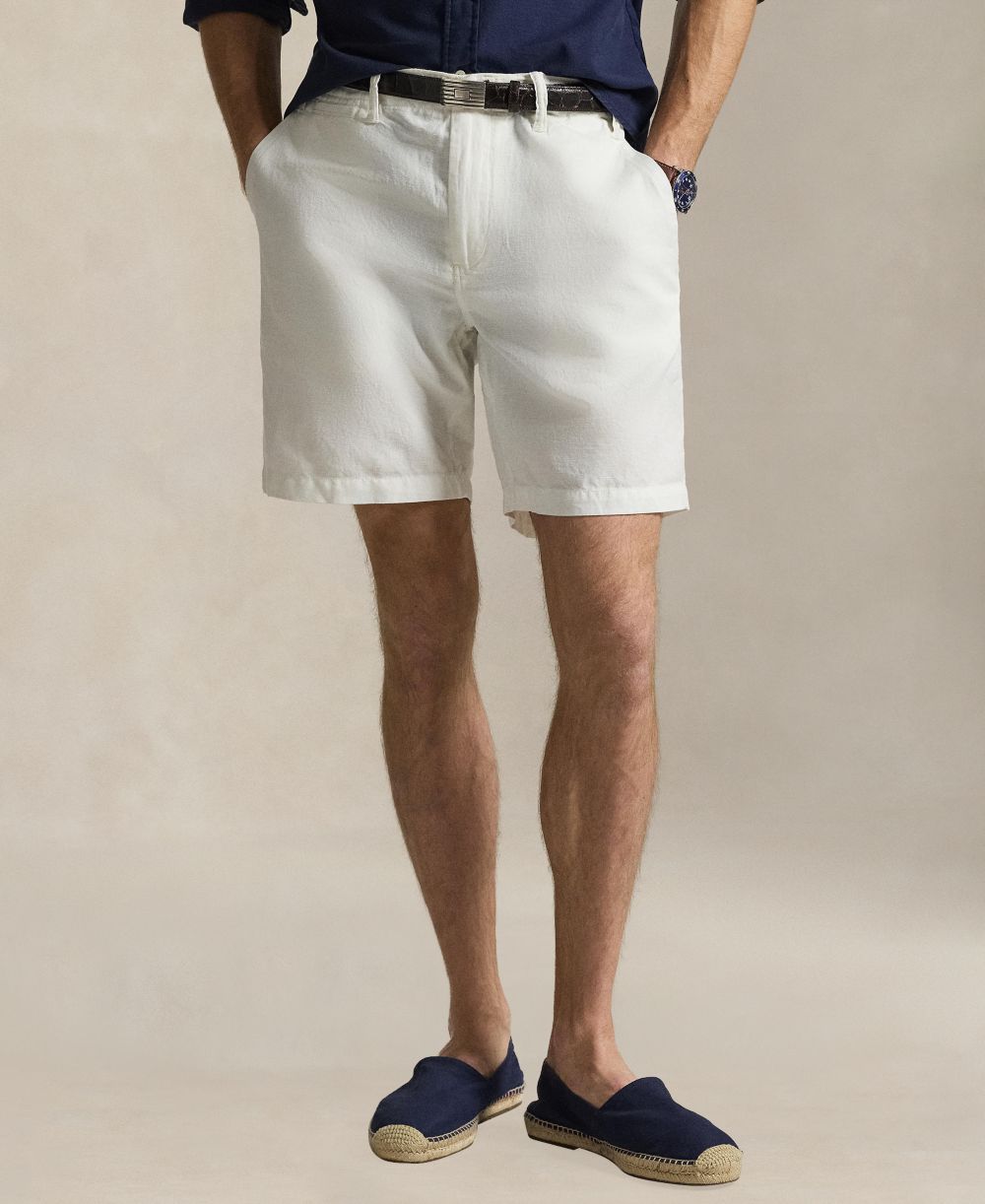 Men's 8.5" Straight-Fit Linen Cotton Chino Shorts