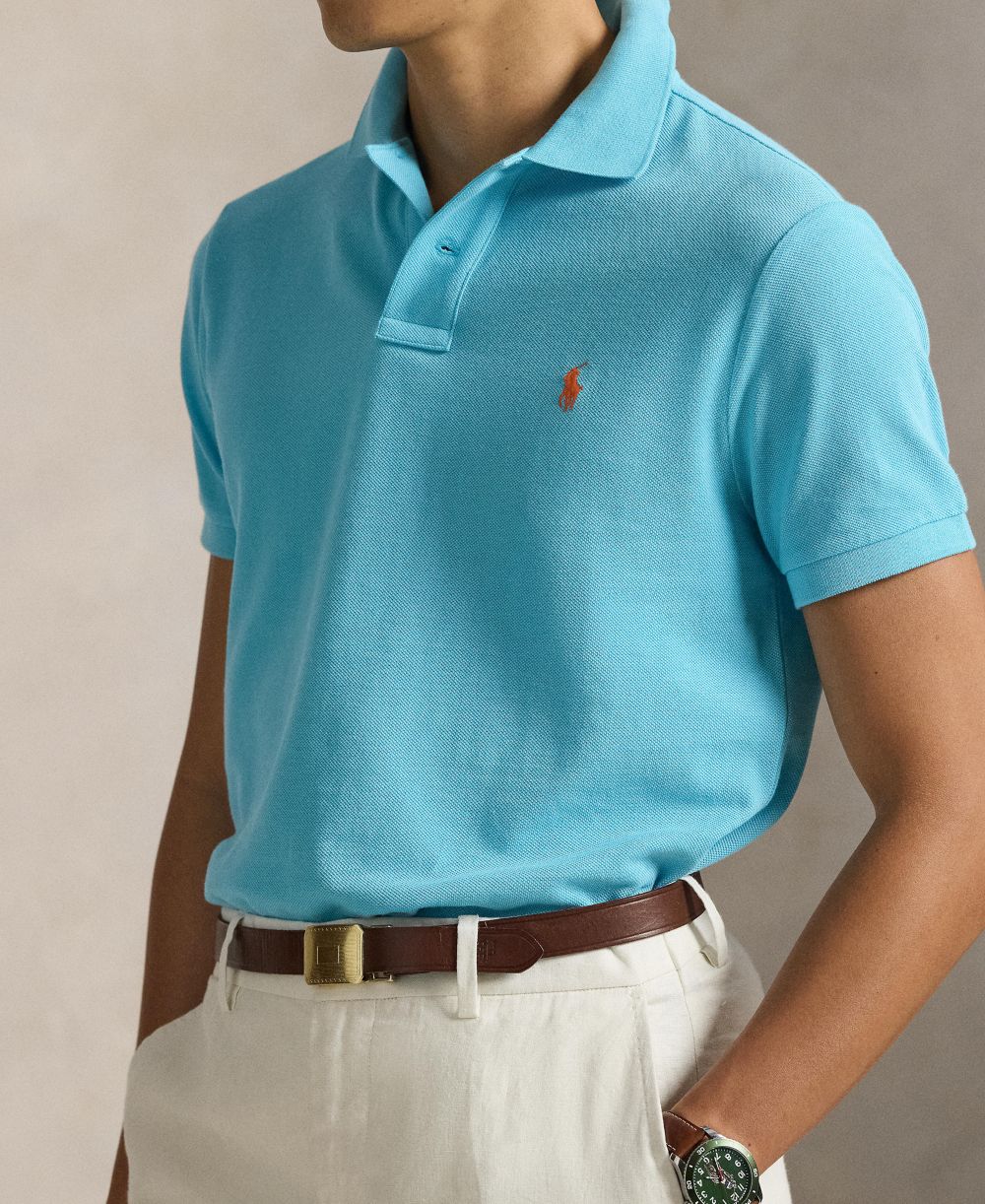 Men's Cotton Custom Slim Fit Mesh Polo Shirt