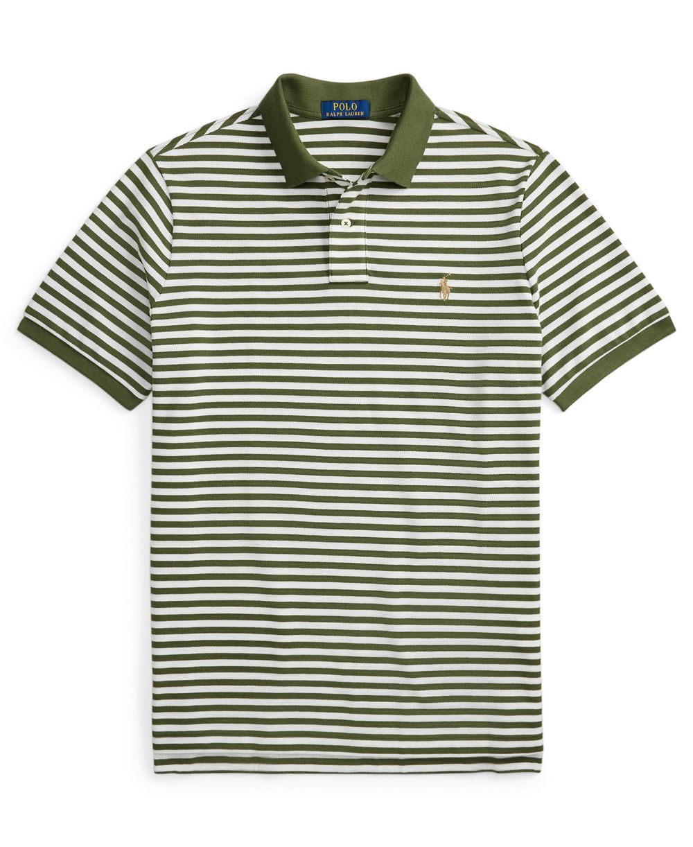 Classic Fit Striped Mesh Polo Shirt
