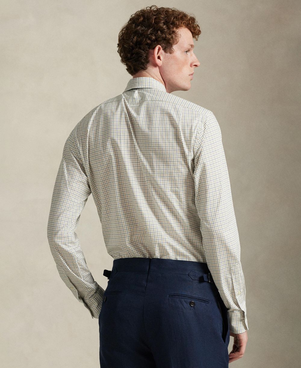 Men's Classic-Fit Plaid Stretch Poplin Shirt