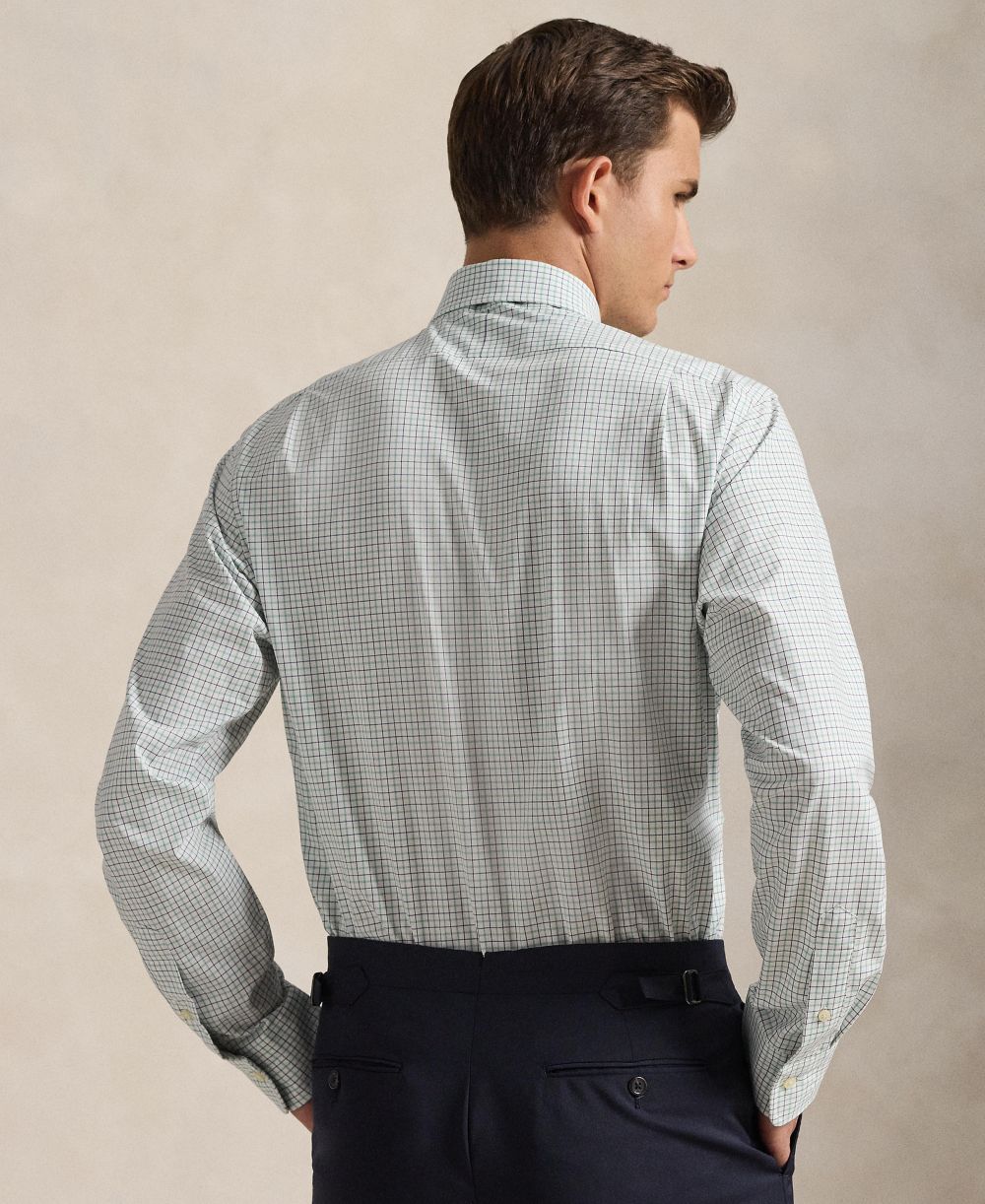 Men's Classic-Fit Plaid Stretch Poplin Shirt