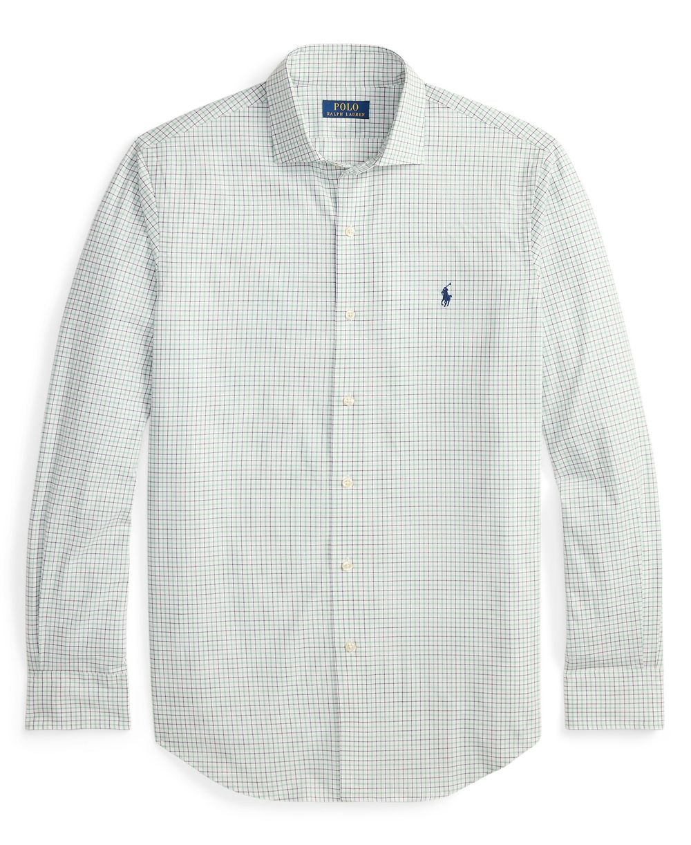 Men's Classic-Fit Plaid Stretch Poplin Shirt