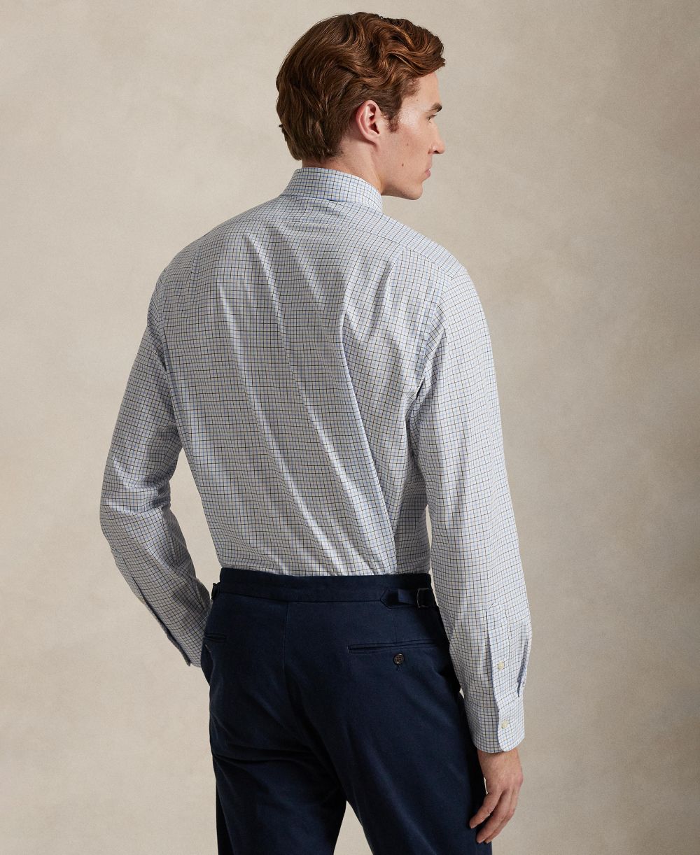 Men's Classic-Fit Plaid Stretch Poplin Shirt