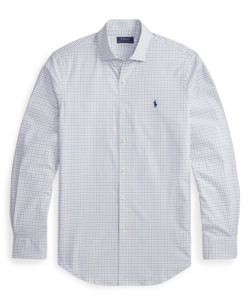 Men's Classic-Fit Plaid Stretch Poplin Shirt