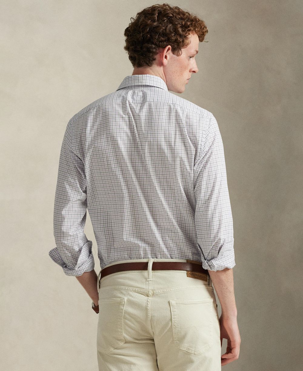 Men's Classic-Fit Plaid Stretch Poplin Shirt