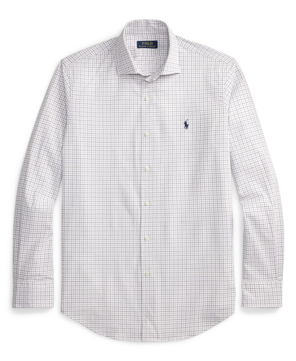 Men's Classic-Fit Plaid Stretch Poplin Shirt
