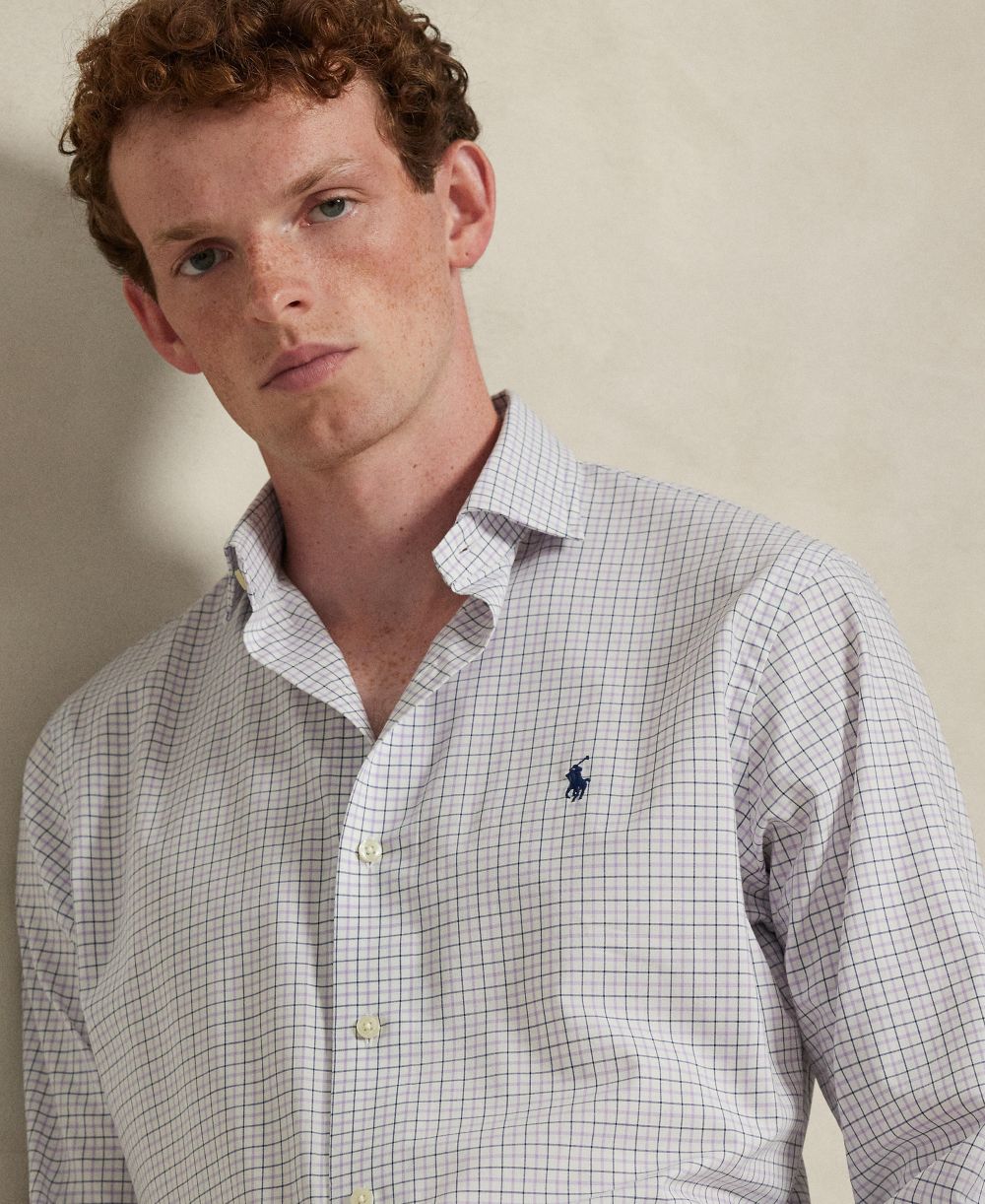 Men's Classic-Fit Plaid Stretch Poplin Shirt