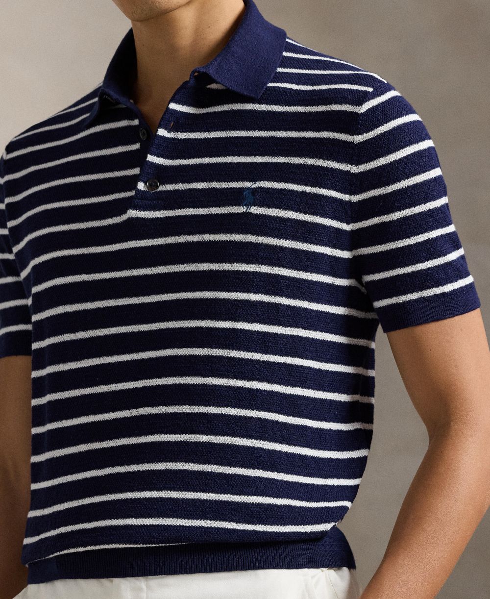 Men's Short-Sleeve Polo Collar Sweater