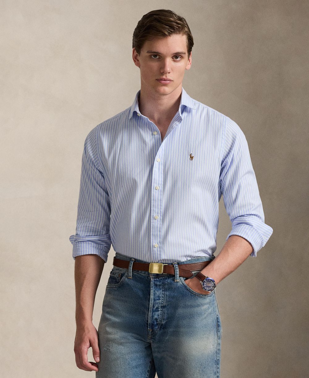 Men's Long-Sleeve Pinpoint Oxford Shirt