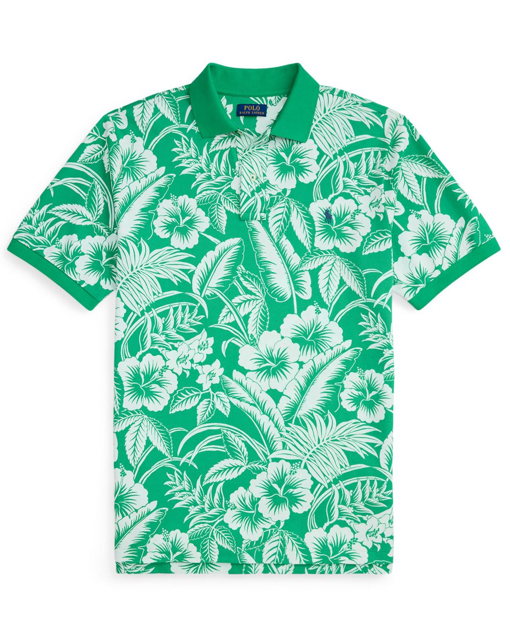 Men's Big & Tall Short-Sleeve Tropical Print Polo Shirt