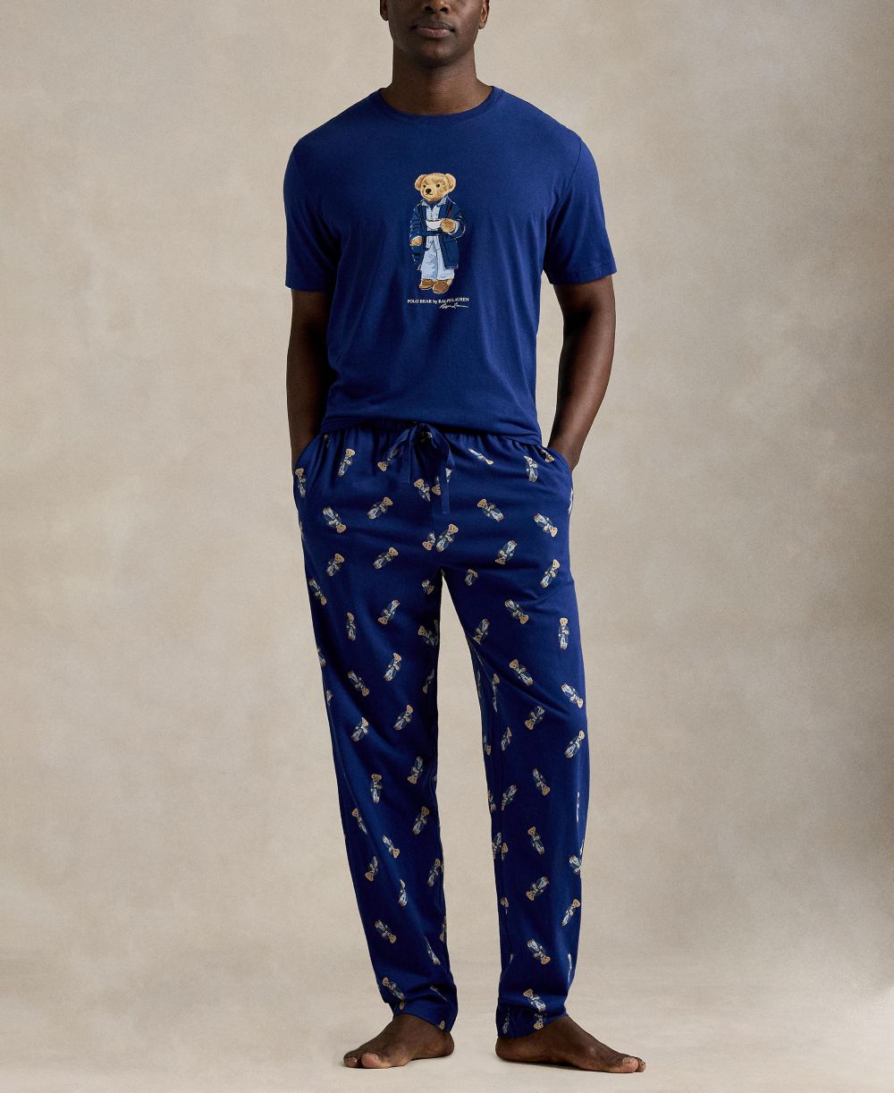Men's Polo Bear T-Shirt and Pajama Pants, 2-Piece Set