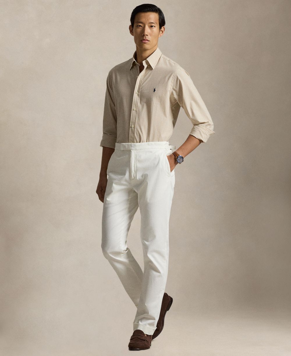 Men's Classic-Fit Plaid Stretch Poplin Shirt