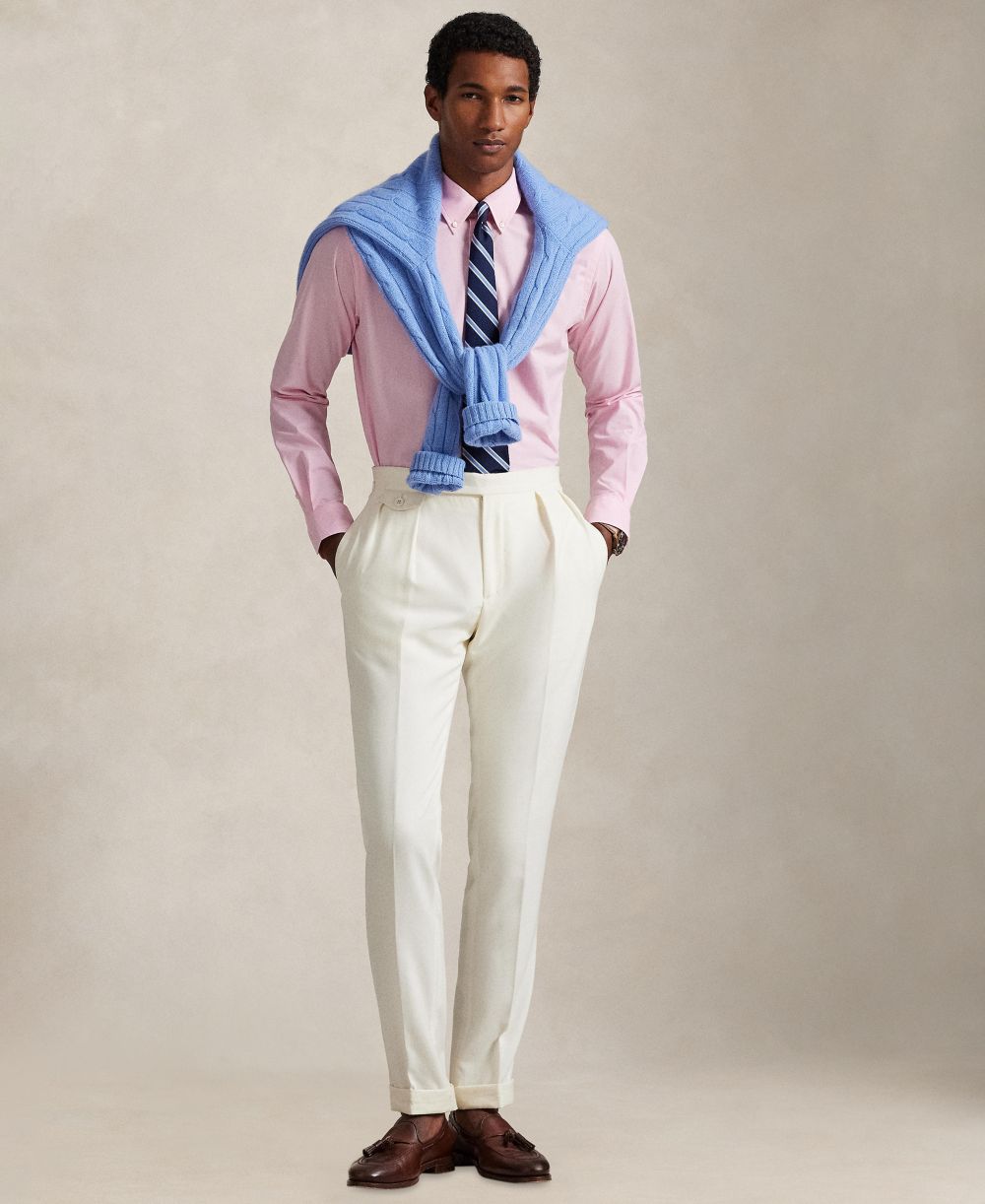 Men's Classic-Fit Plaid Stretch Poplin Shirt