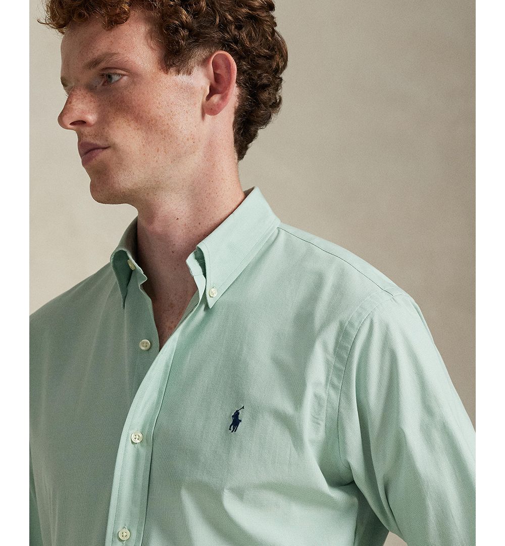 Men's Classic-Fit Plaid Stretch Poplin Shirt
