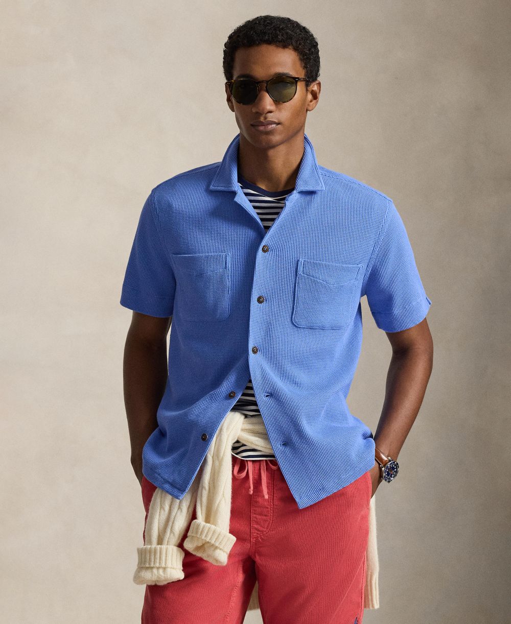 Men's Waffle-Knit Short-Sleeve Shirt