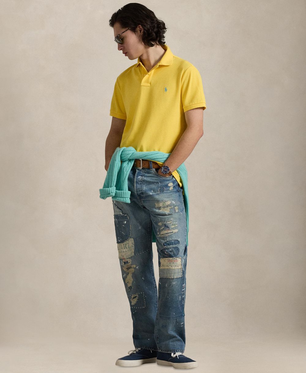 Men's Cotton Custom Slim Fit Mesh Polo Shirt