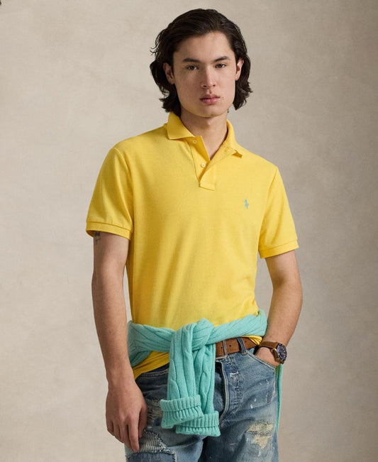 Men's Cotton Custom Slim Fit Mesh Polo Shirt