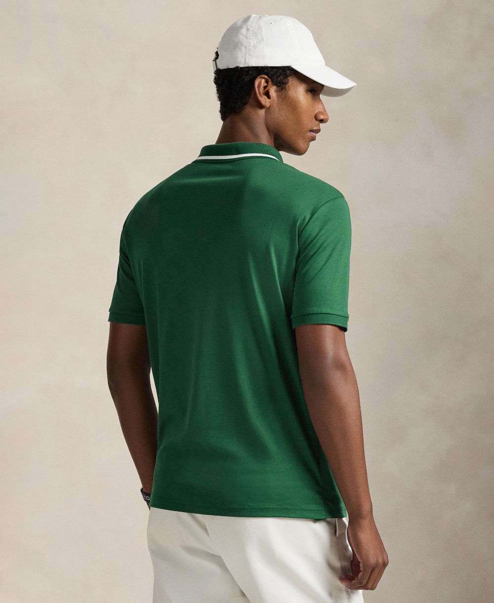 Men's Striped Piecing Short-Sleeve Polo Shirt