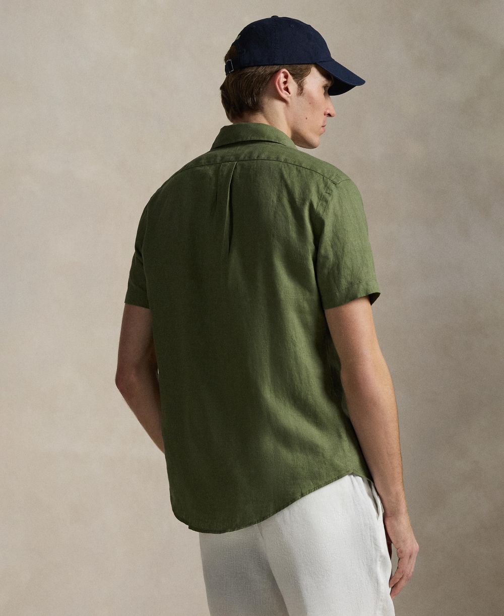 Men's Short-Sleeve Linen Button-Up Shirt