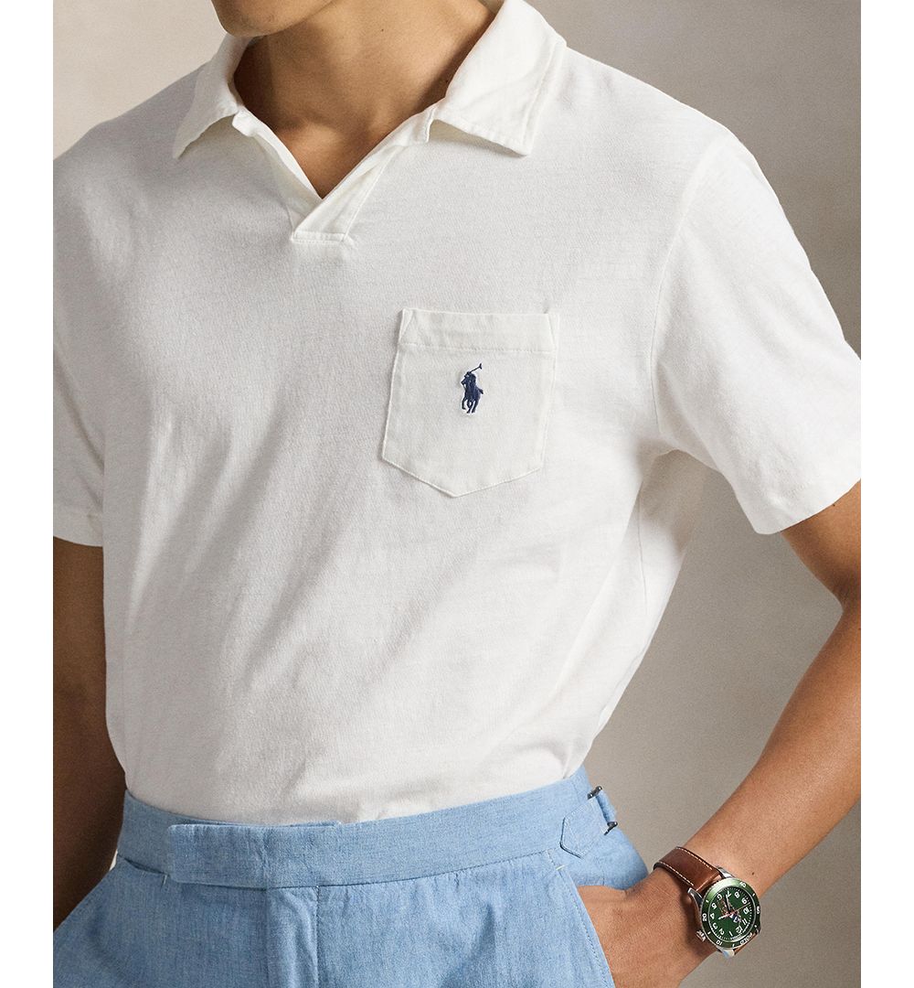 Standard Fit Cotton-Linen Polo Shirt