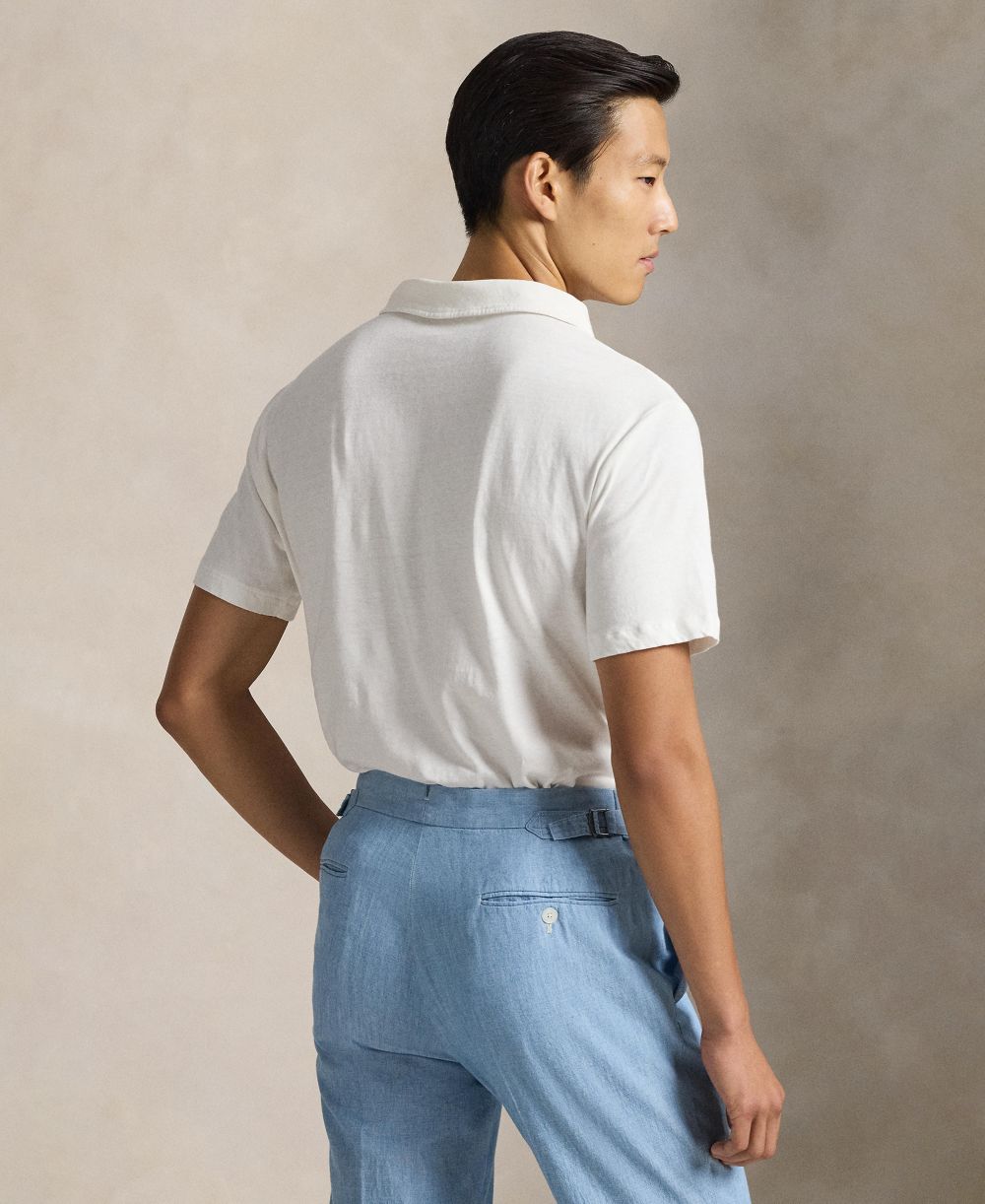 Standard Fit Cotton-Linen Polo Shirt