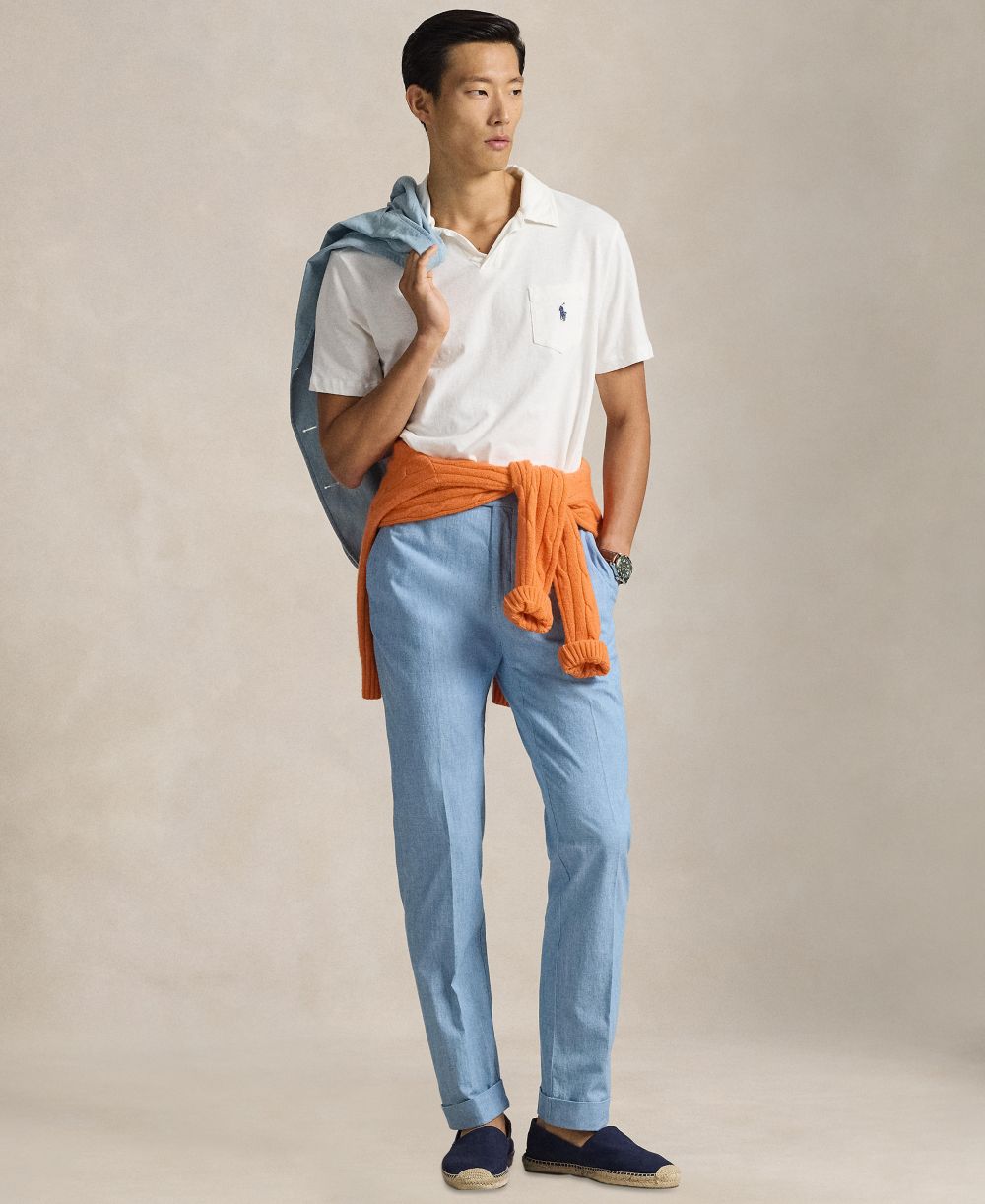 Standard Fit Cotton-Linen Polo Shirt