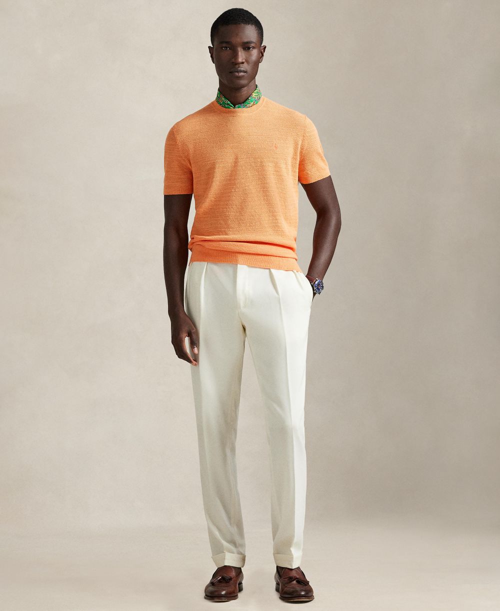 Men's Textured Lightweight Short-Sleeve Sweater