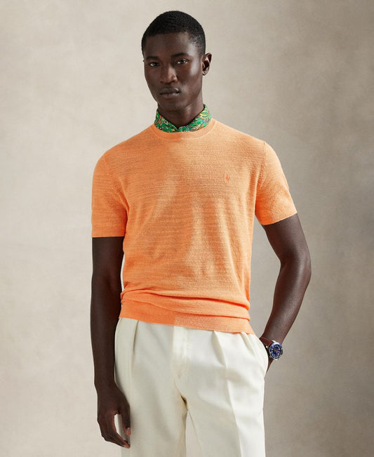 Men's Textured Lightweight Short-Sleeve Sweater