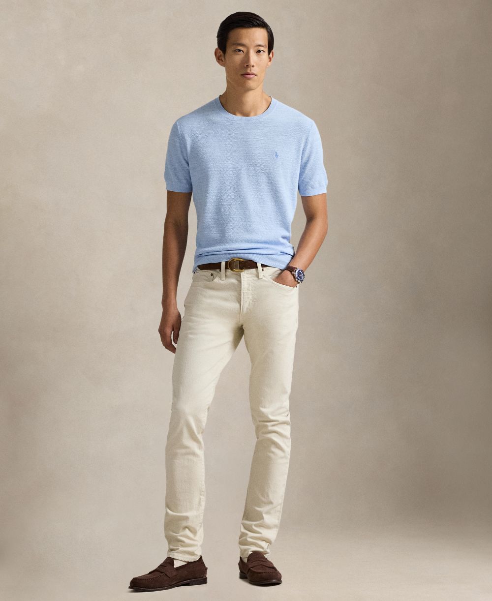 Men's Textured Lightweight Short-Sleeve Sweater
