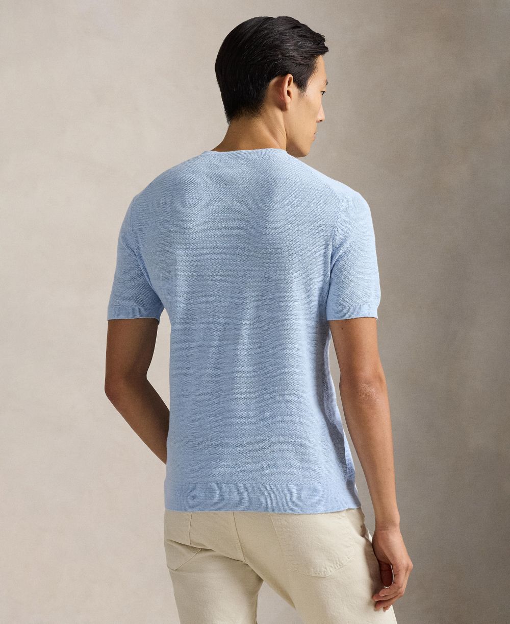 Men's Textured Lightweight Short-Sleeve Sweater