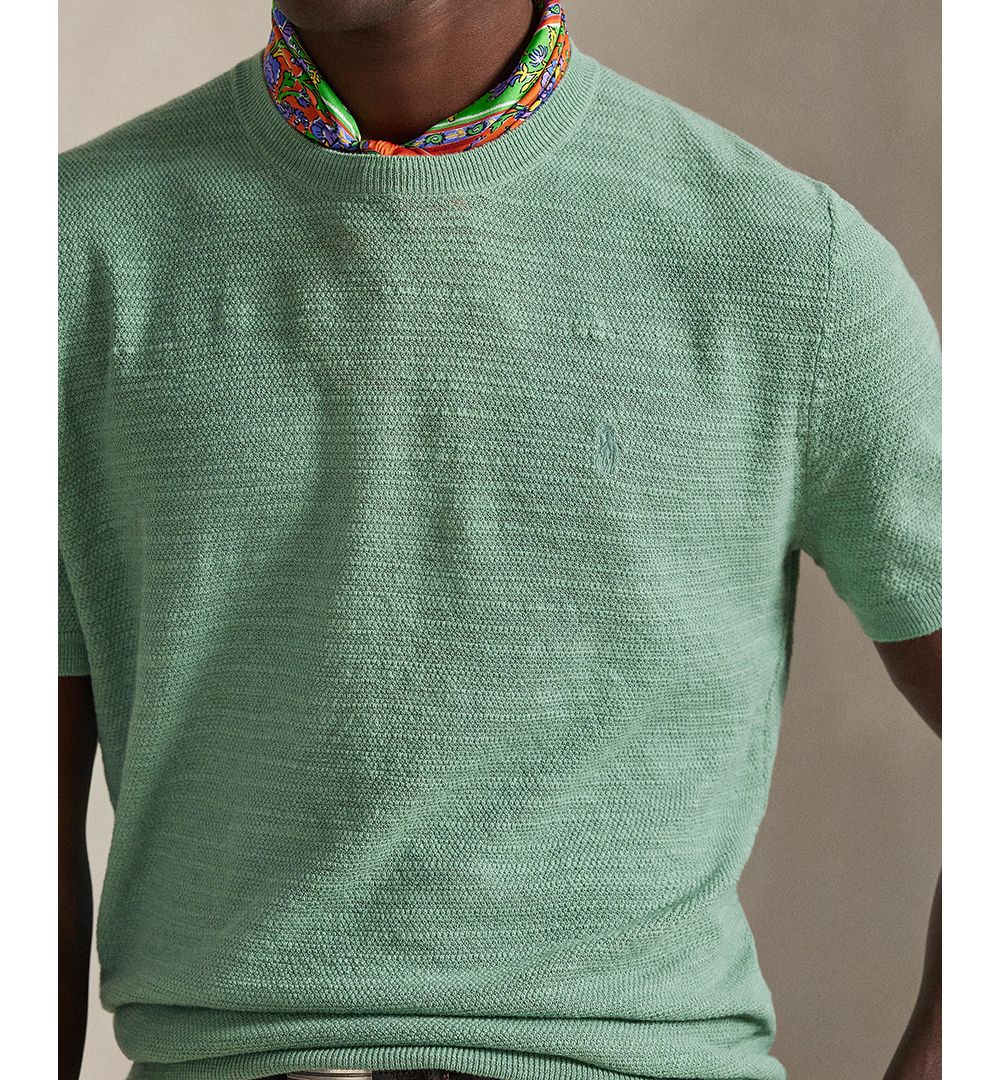 Men's Textured Lightweight Short-Sleeve Sweater