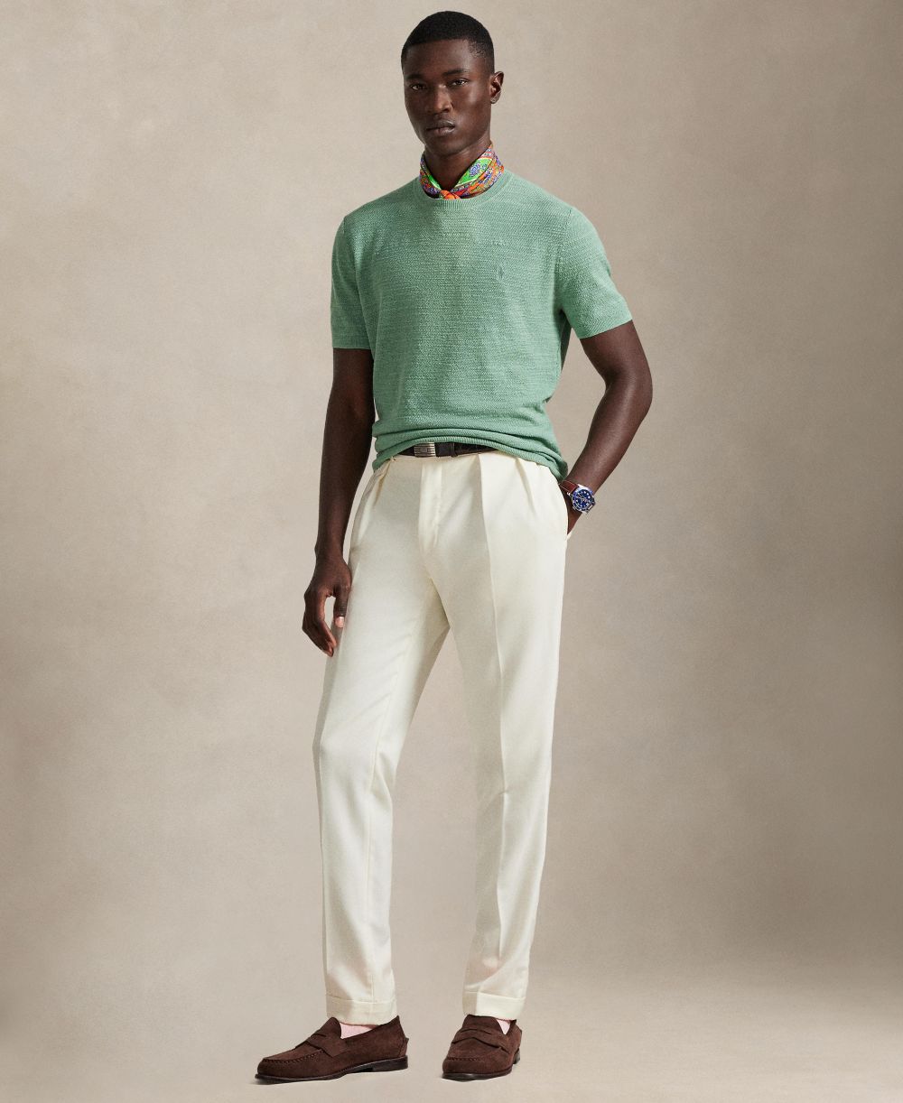Men's Textured Lightweight Short-Sleeve Sweater
