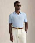 Men's Short-Sleeve Textured Sweater Polo Shirt