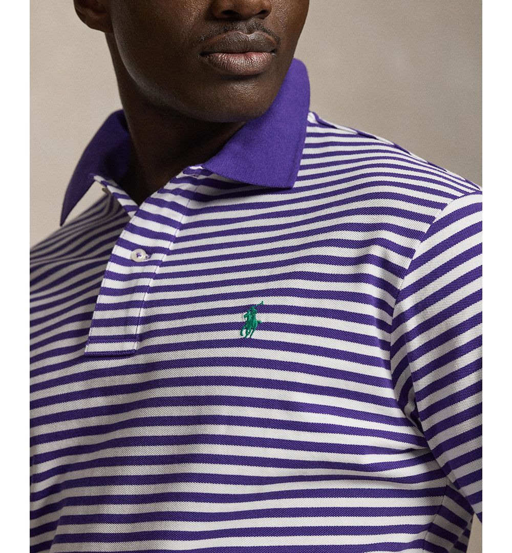 Men's Big & Tall Striped Mesh Polo Shirt