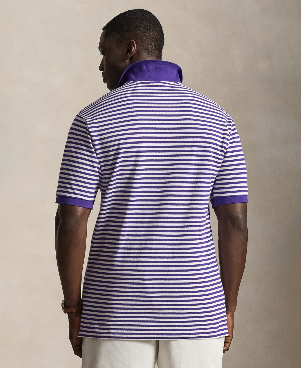 Men's Big & Tall Striped Mesh Polo Shirt