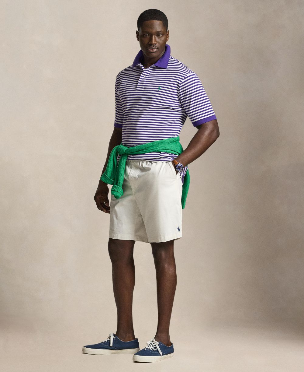 Men's Big & Tall Striped Mesh Polo Shirt