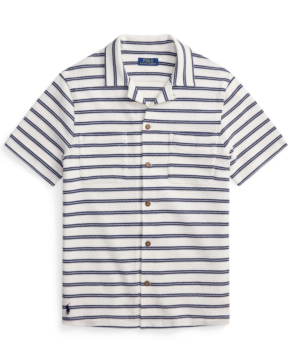 Men's Striped Camp Collar Shirt