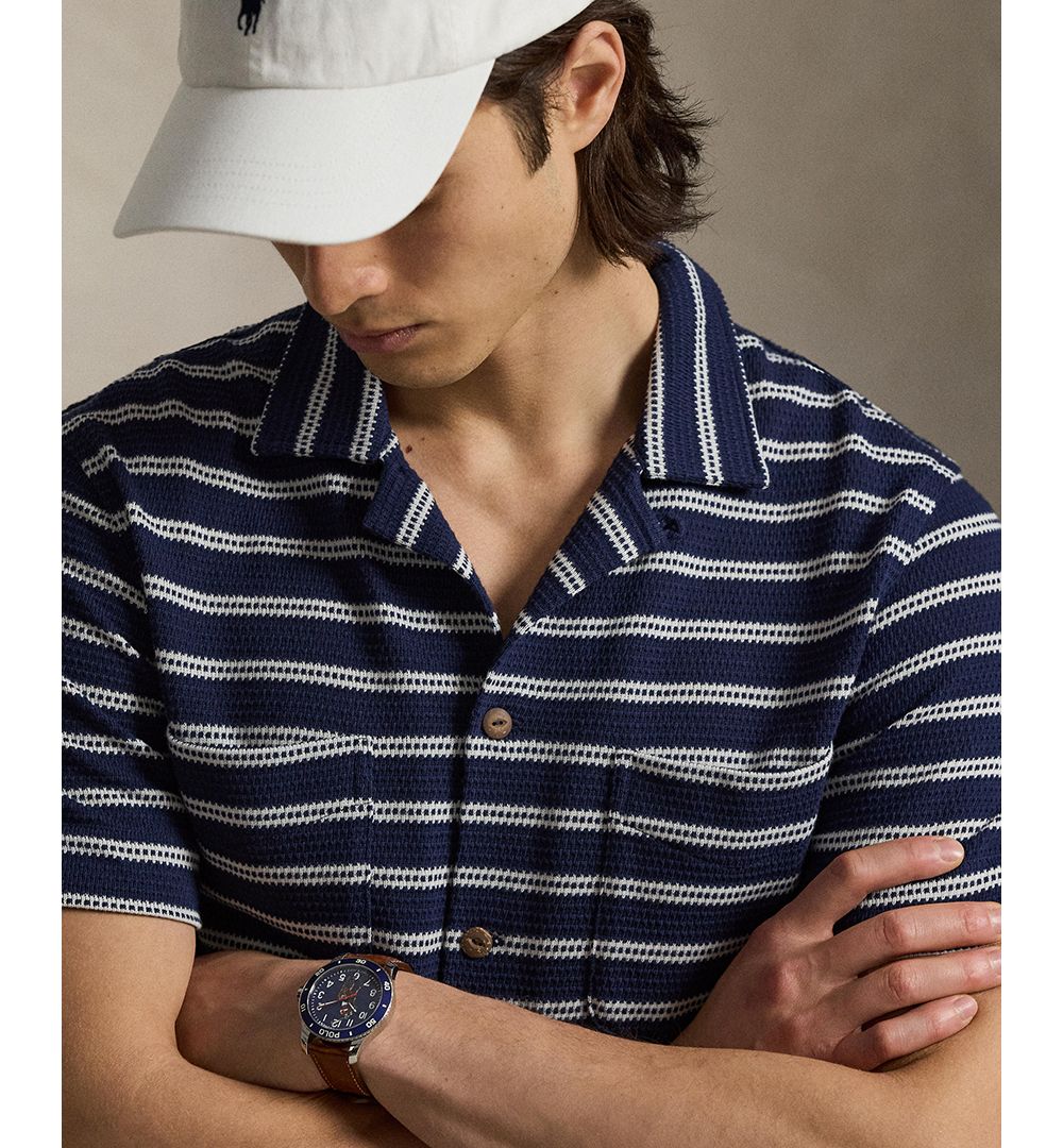 Men's Striped Camp Collar Shirt