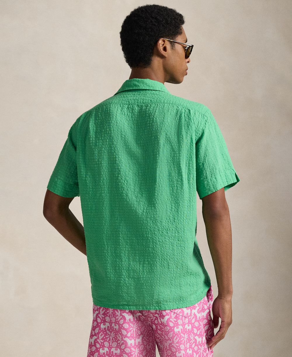 Classic-Fit Linen-Blend Seersucker Shirt