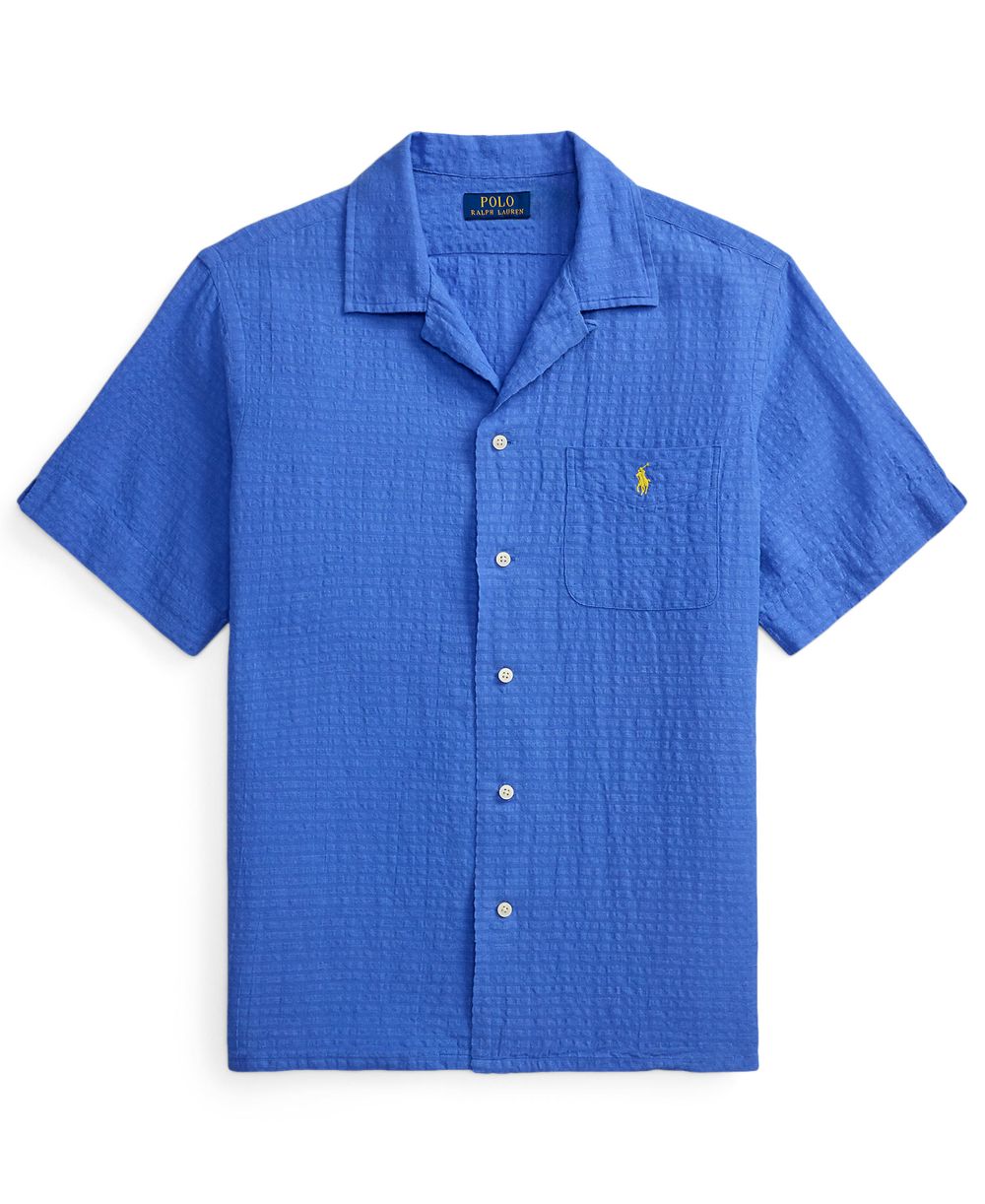 Classic-Fit Linen-Blend Seersucker Shirt