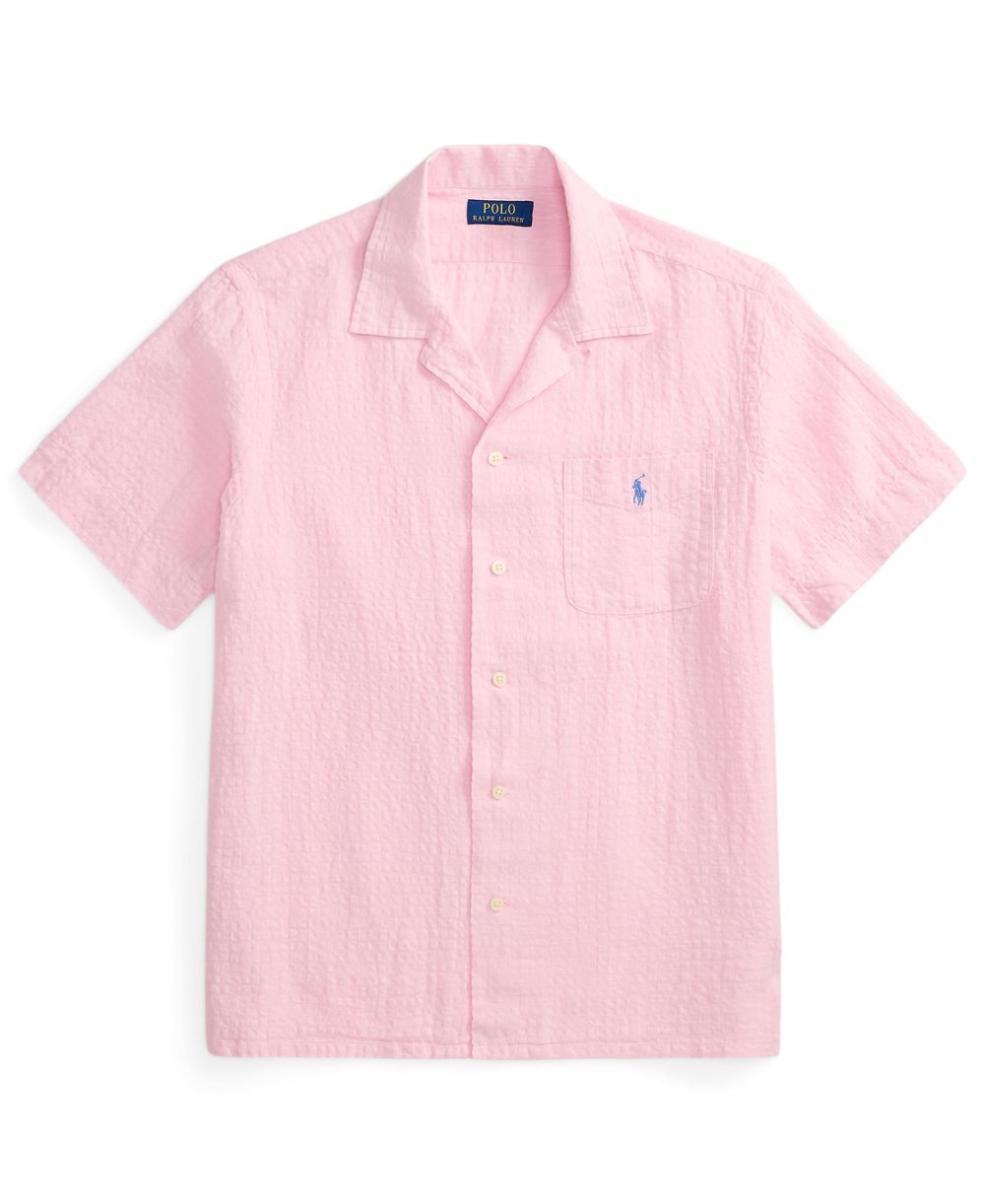Classic-Fit Linen-Blend Seersucker Shirt